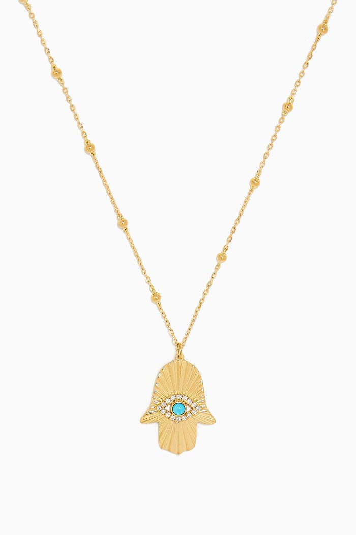 

Talisman Hand of Fatima Necklace in 18kt Yellow Gold