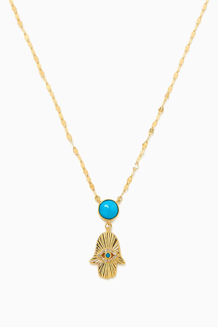 

Talisman Hand of Fatima Necklace in 18kt Yellow Gold