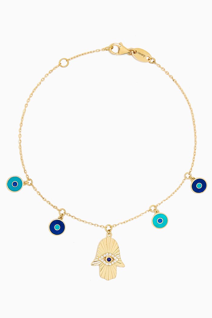 

Talisman Hand of Fatima Charm Bracelet in 18kt Yellow Gold