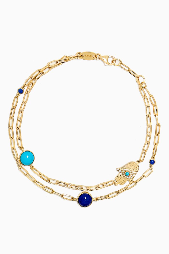 

Talisman Hand of Fatima Charm Bracelet in 18kt Yellow Gold