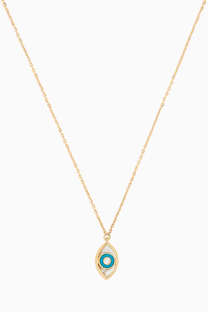 

Talisman Evil Eye Necklace in 18kt Yellow Gold