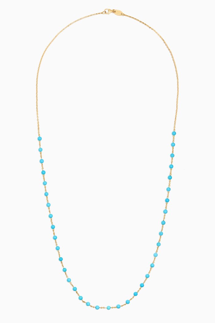 

Talisman Turquoise Beads Necklace in 18kt Yellow Gold