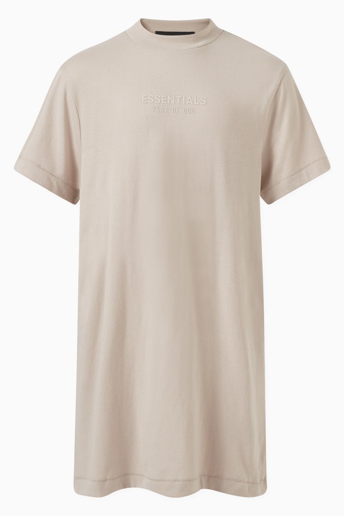 

3/4 Sleeve Mini T-shirt Dress in Cotton-jersey, White