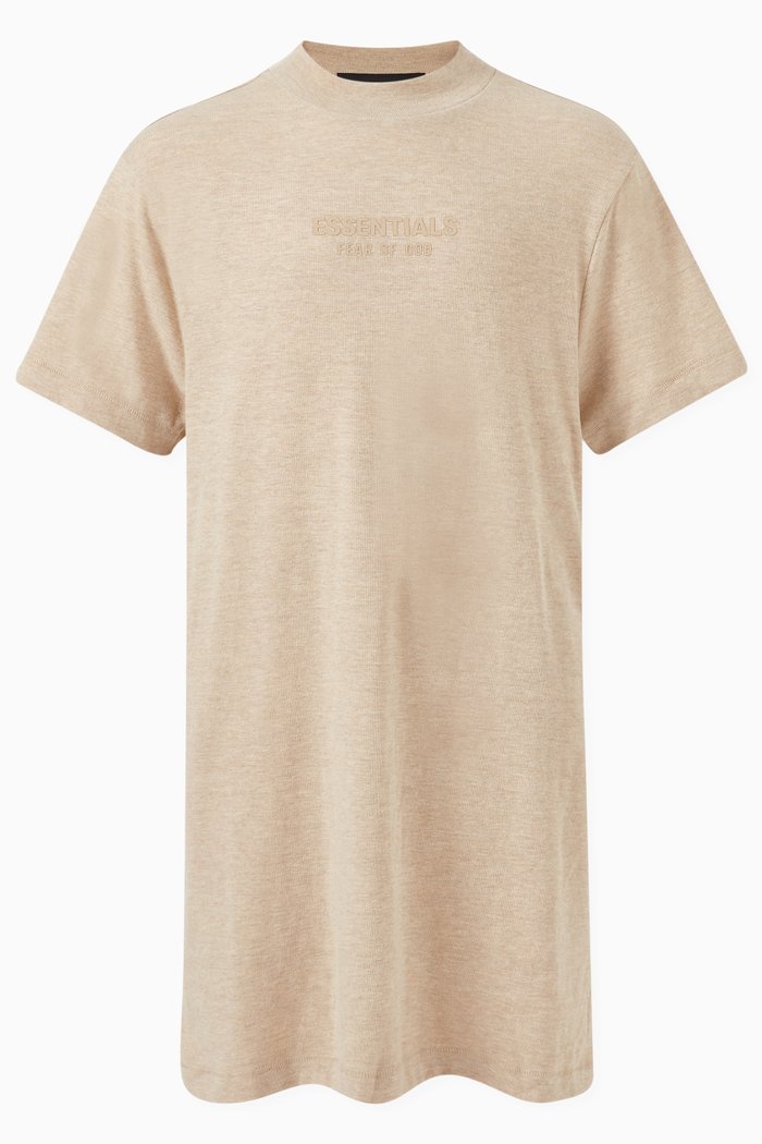 

3/4 Sleeve Mini T-shirt Dress in Cotton-jersey, Neutral