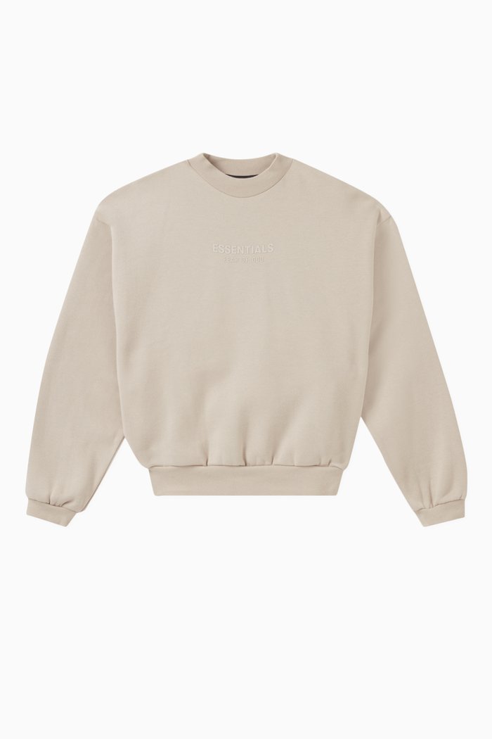 

Essentials Logo Sweatshirt in Cotton-fleece, White