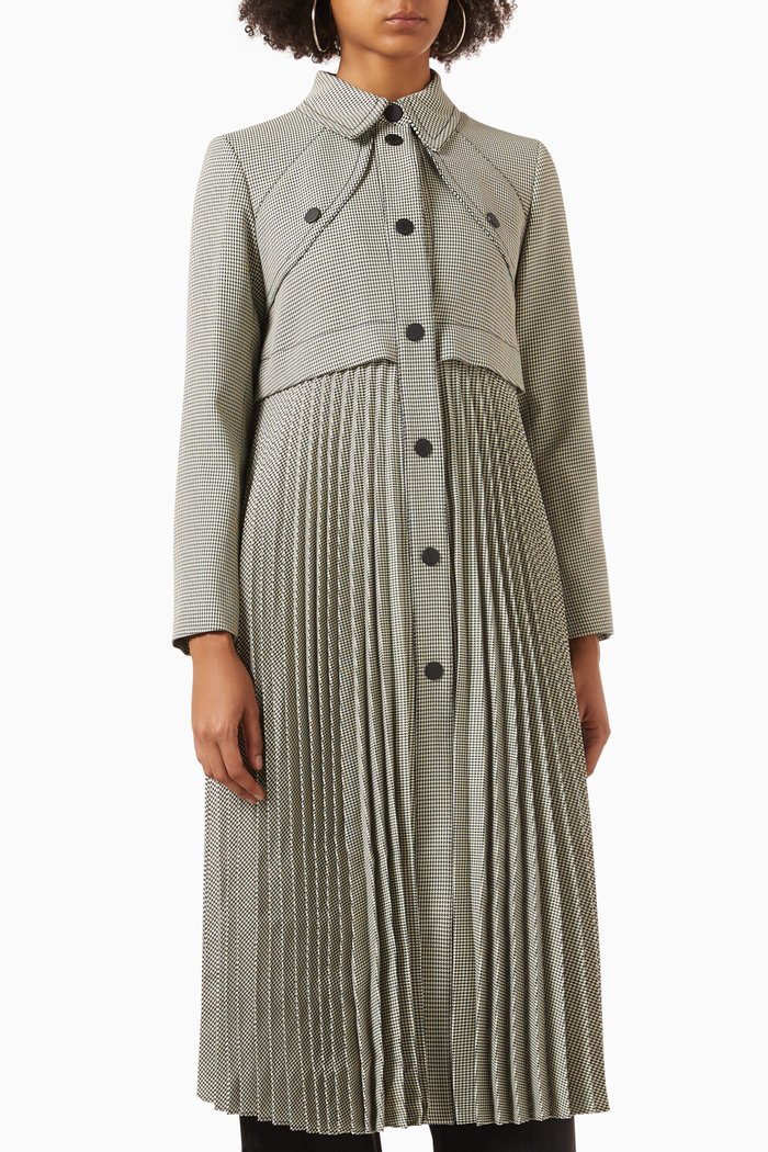 

Mathilda Check Coat, Black