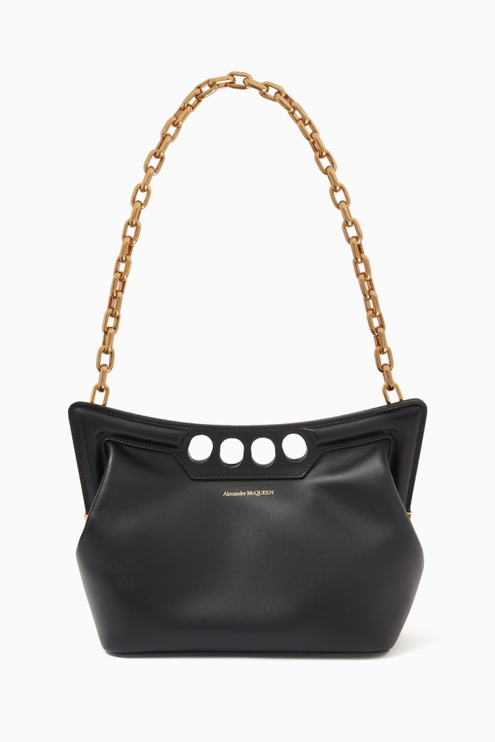 

Small The Peak Bag in Calfskin Leather, Black