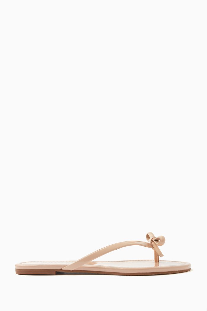 Petit Flat Thong Sandals in Patent Leather, Pink