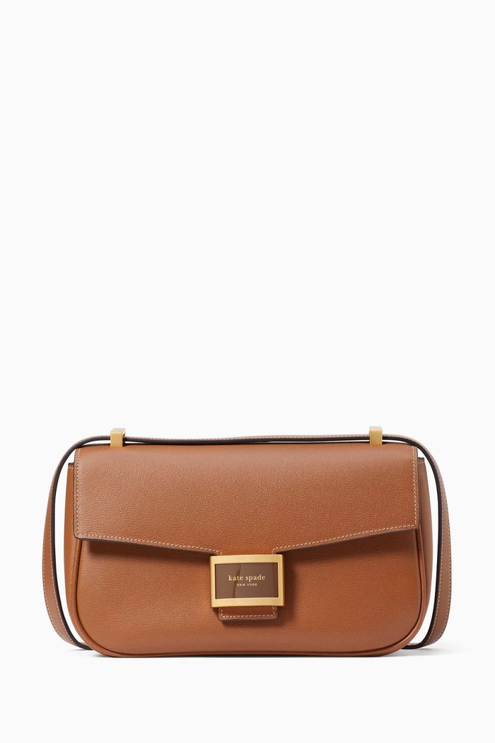 

Medium Katy Shoulder Bag in Leather, Brown