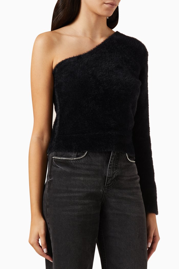 

Moskito One-shoulder Sweater, Black