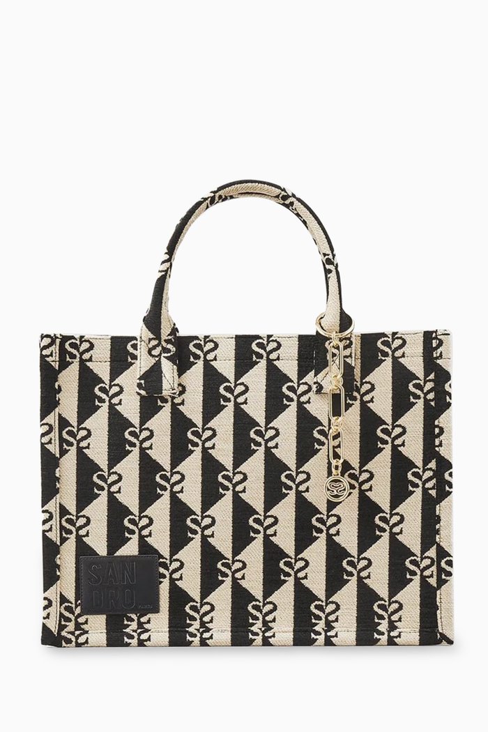 

Large Kasbah Monogram Tote Bag in Tweed, Neutral