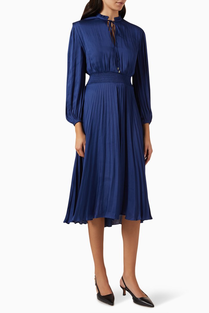 

Raminette Midi Dress in Satin, Blue
