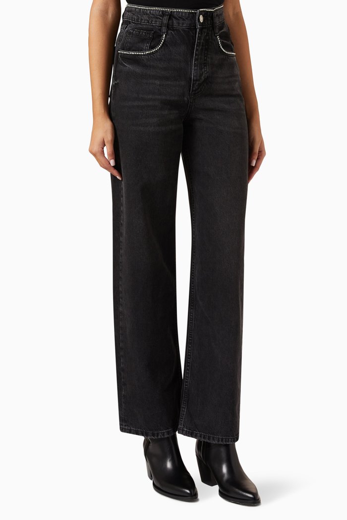 

Diamond Wide-leg Jeans in Denim, Black