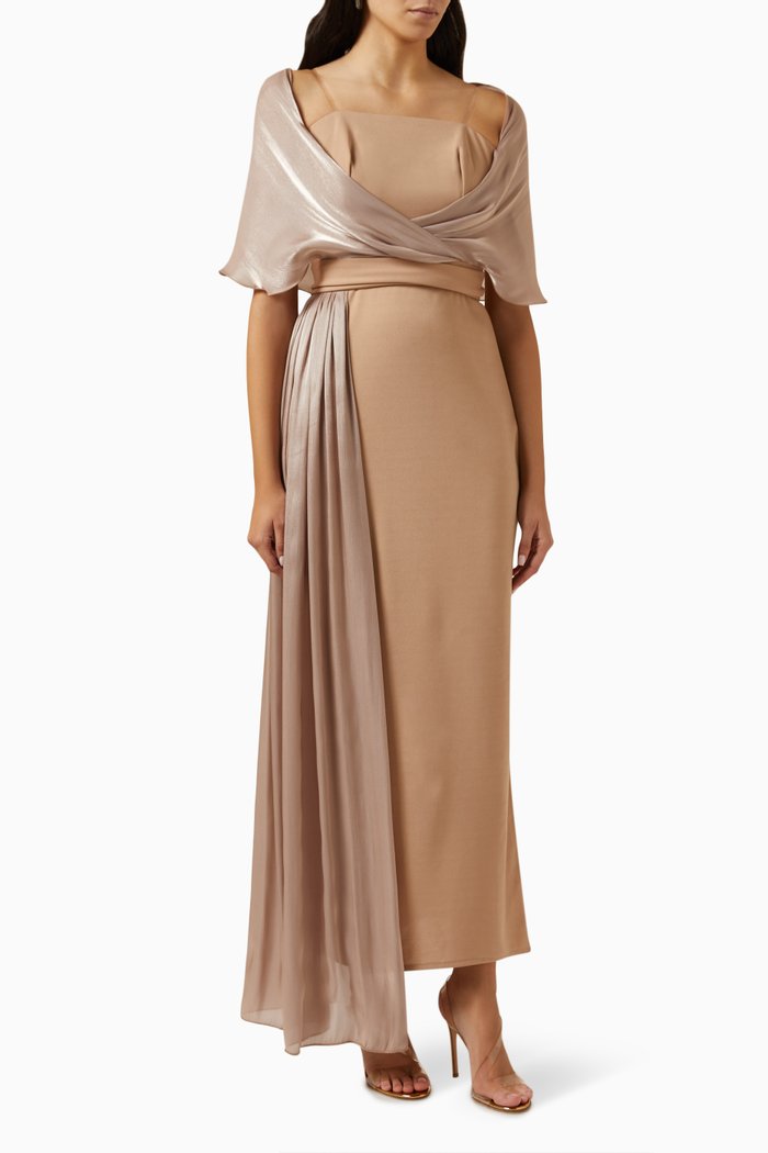 

Two-tone Maxi dress, Neutral