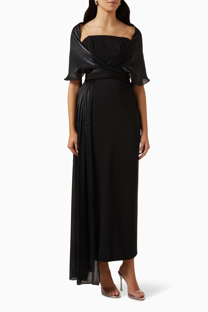 

Two-tone Maxi dress, Black