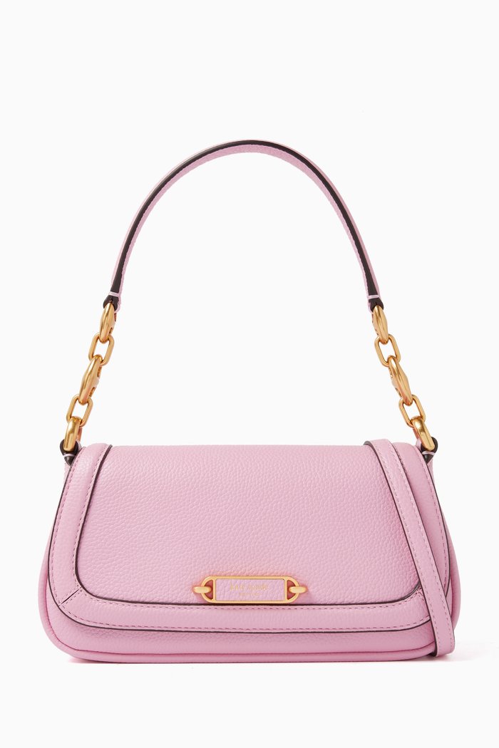 Small Gramercy Flap Shoulder Bag in Leather, Pink