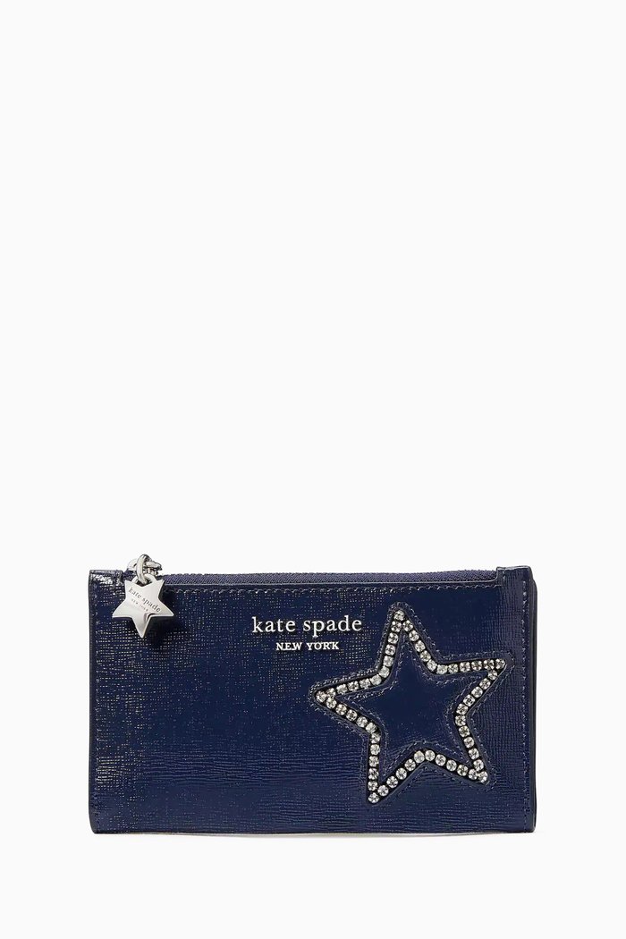 

Small Starlight Bi-fold Wallet in Patent Leather, Blue