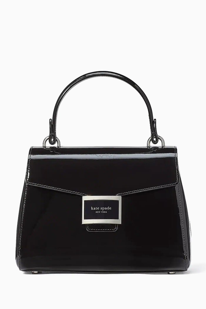 

Small Katy Top-handle Bag in Patent Leather, Black
