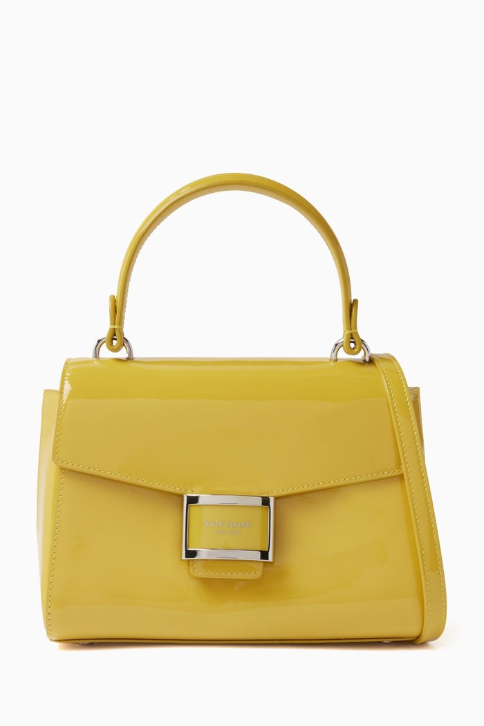 

Small Katy Top-handle Bag in Patent Leather, Green