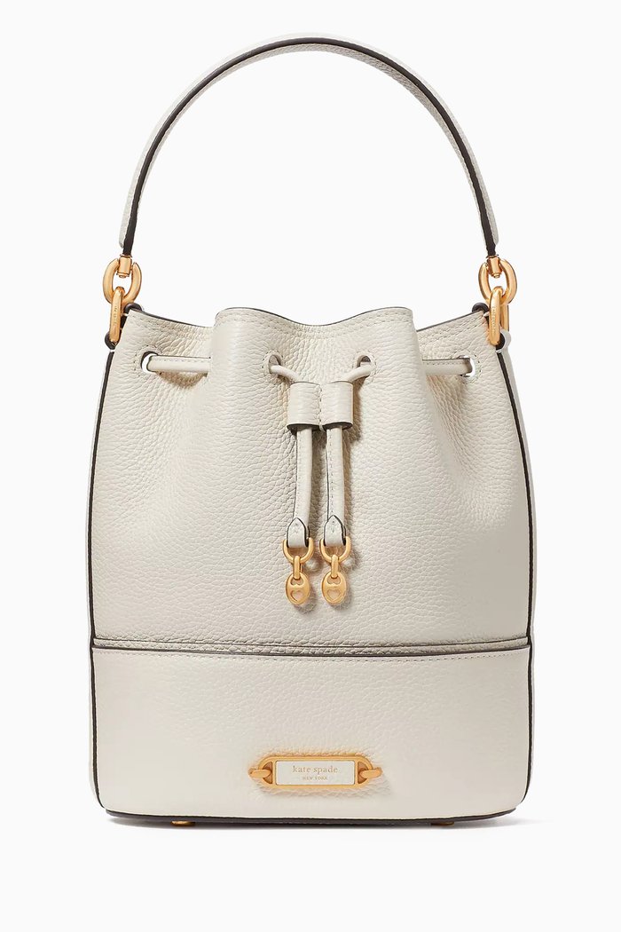

Small Gramercy Bucket Bag in Leather, White