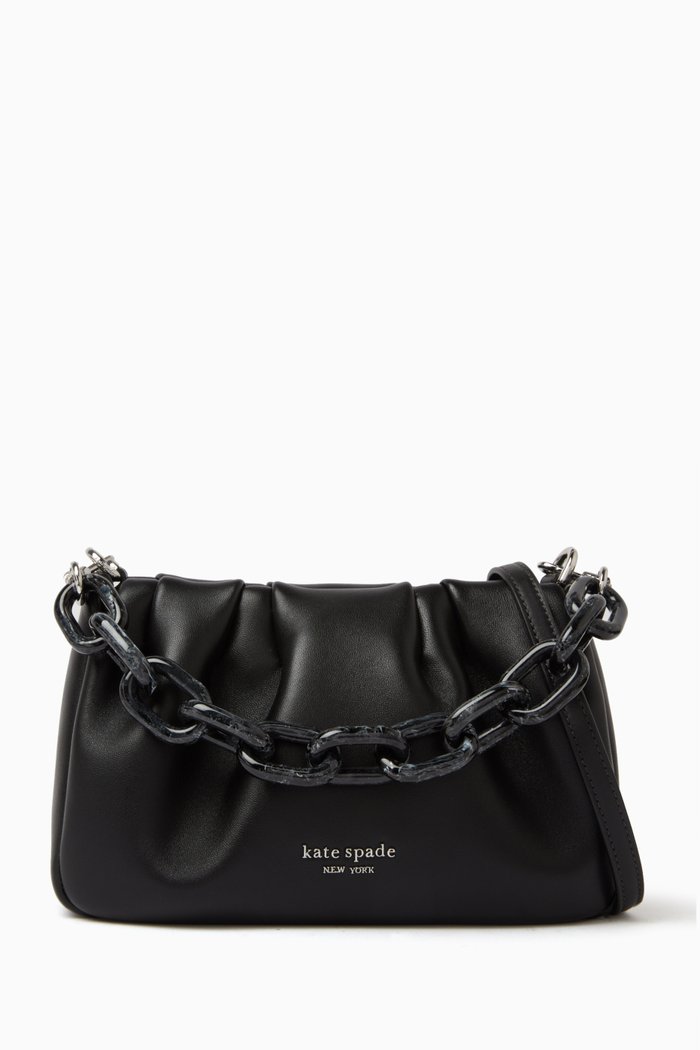 

Souffle Crossbody Bag in Leather, Black
