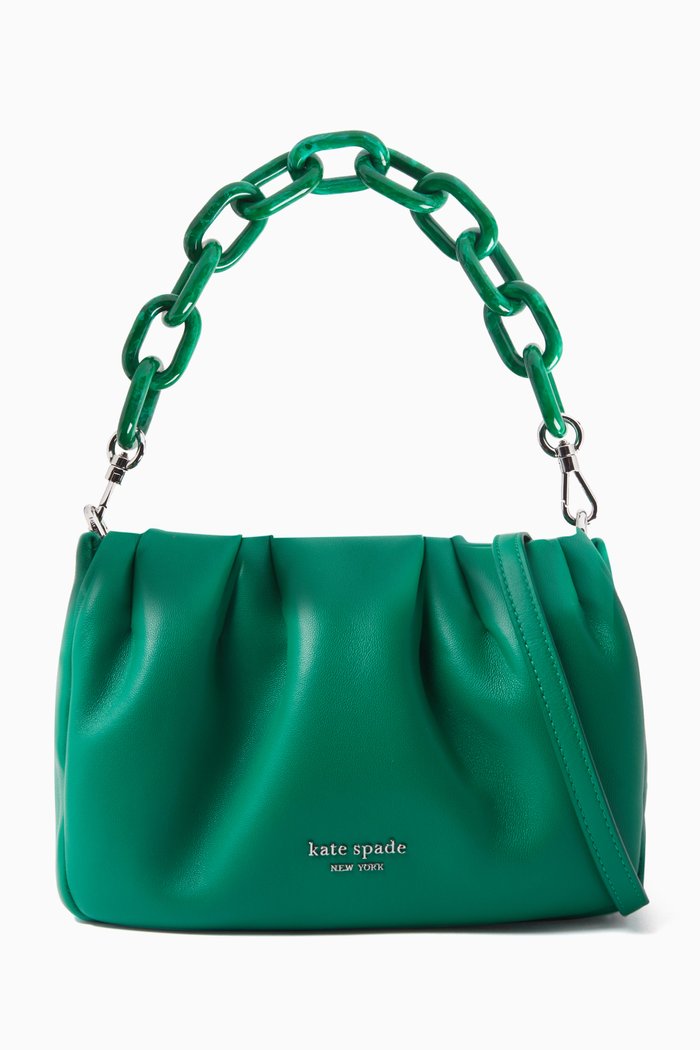 

Souffle Crossbody Bag in Leather, Green