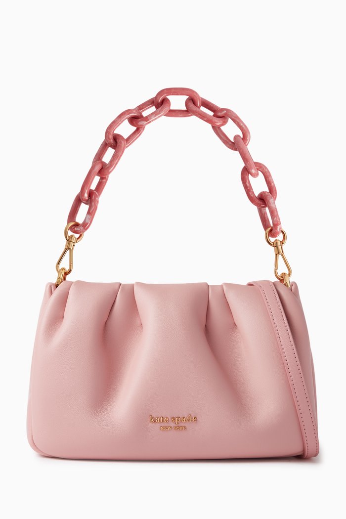 

Souffle Crossbody Bag in Leather, Pink