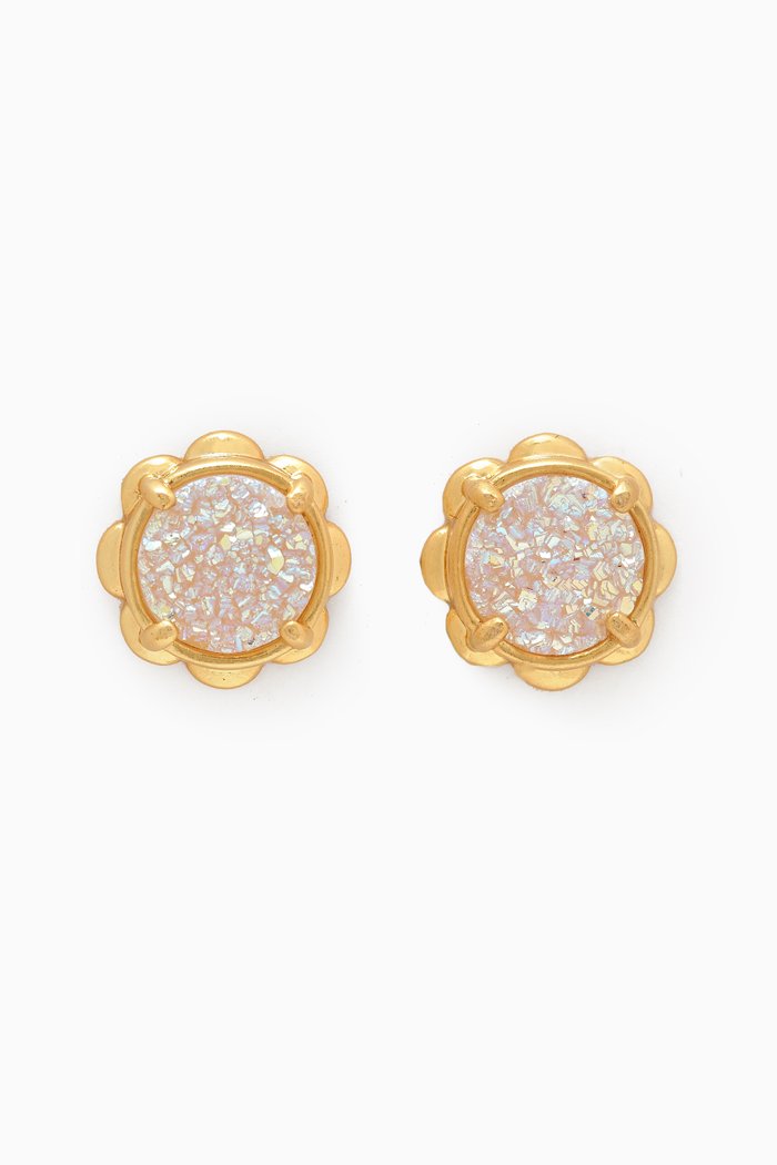 

Glam Gems Stud Earrings, White