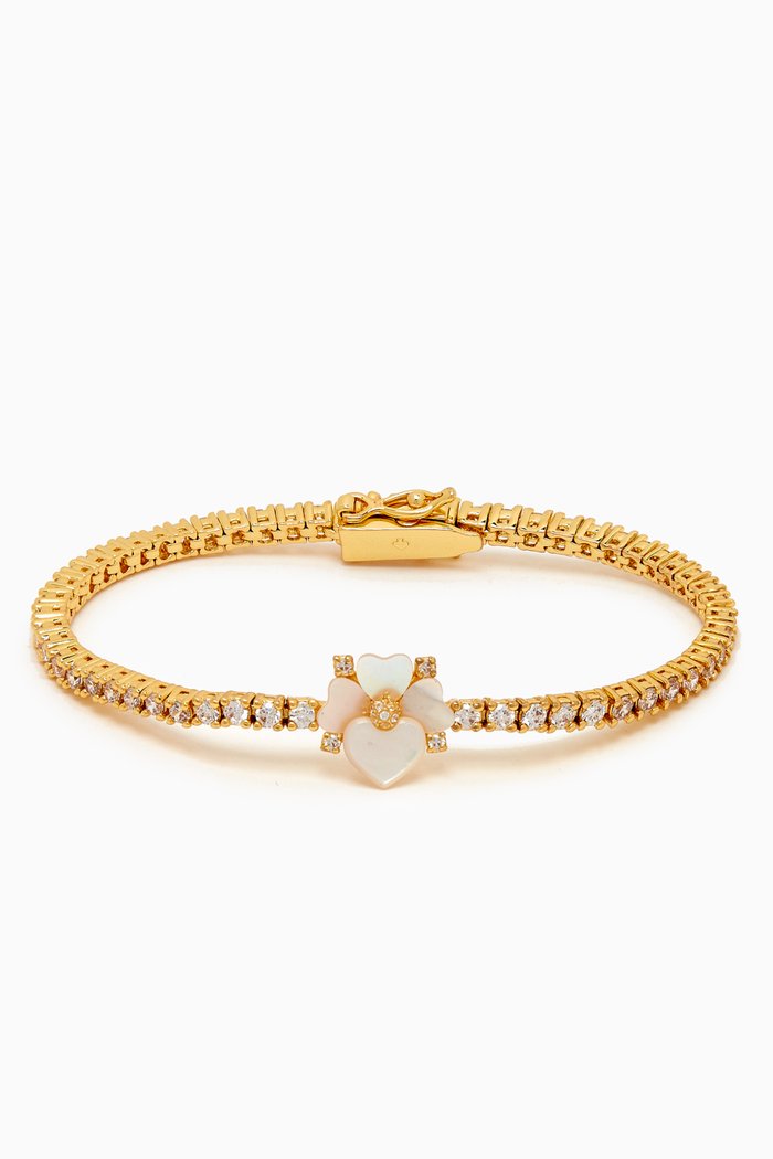 

Precious Pansy Delicate Tennis Bracelet, White