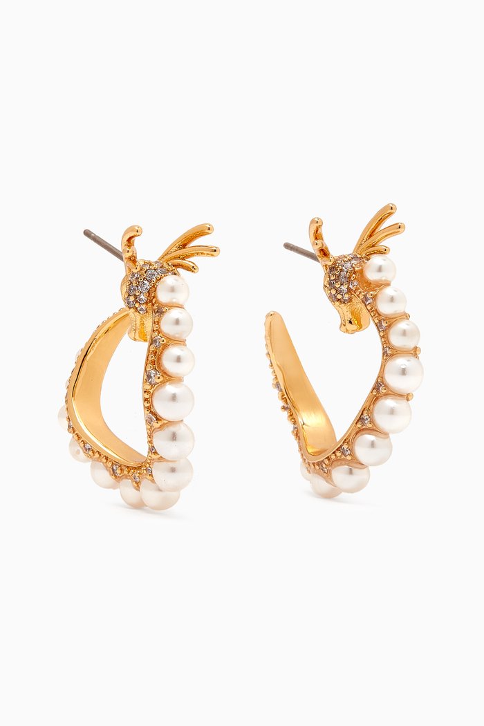 Dazzling Dragon Hoops in Metal, Gold