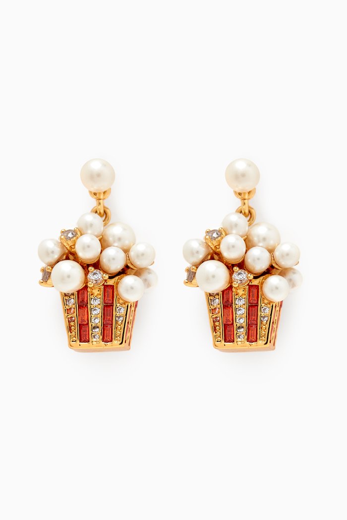 

Winter Carnival Popcorn Earrings, Red