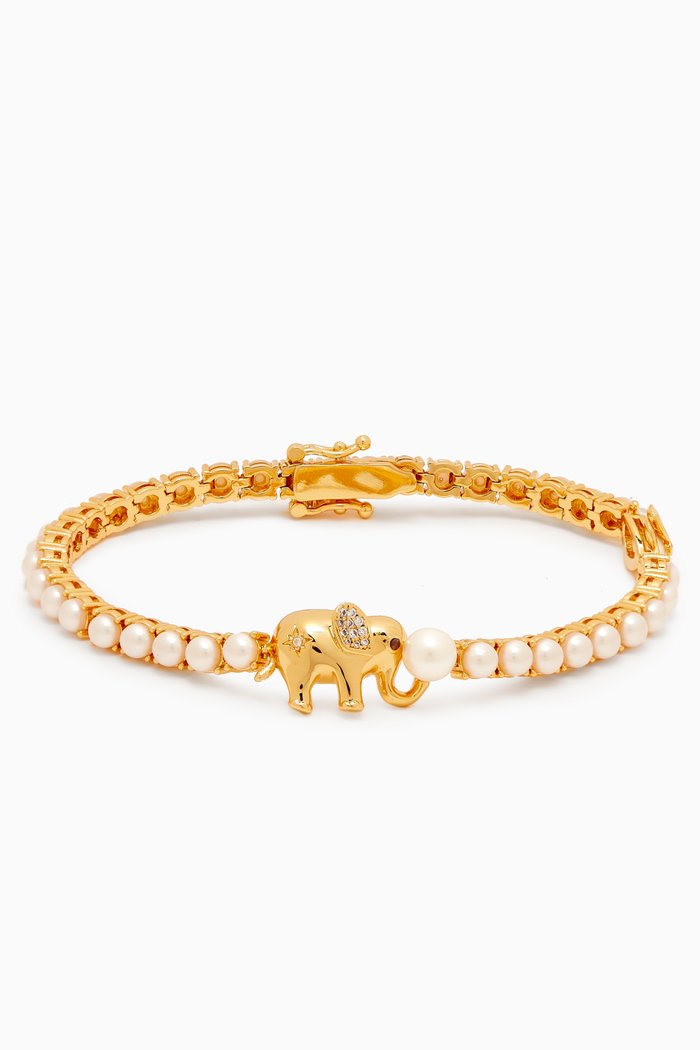 

Winter Carnival Pearl Tennis Bracelet, Gold