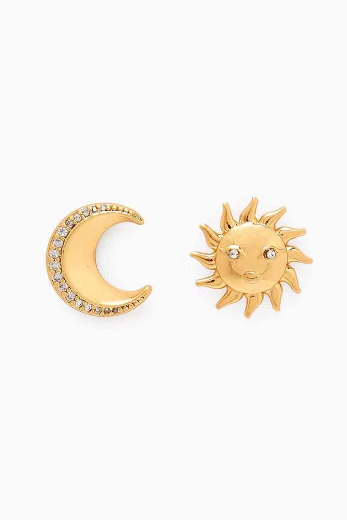 

Like Magic Sun & Moon Stud Earrings, Gold