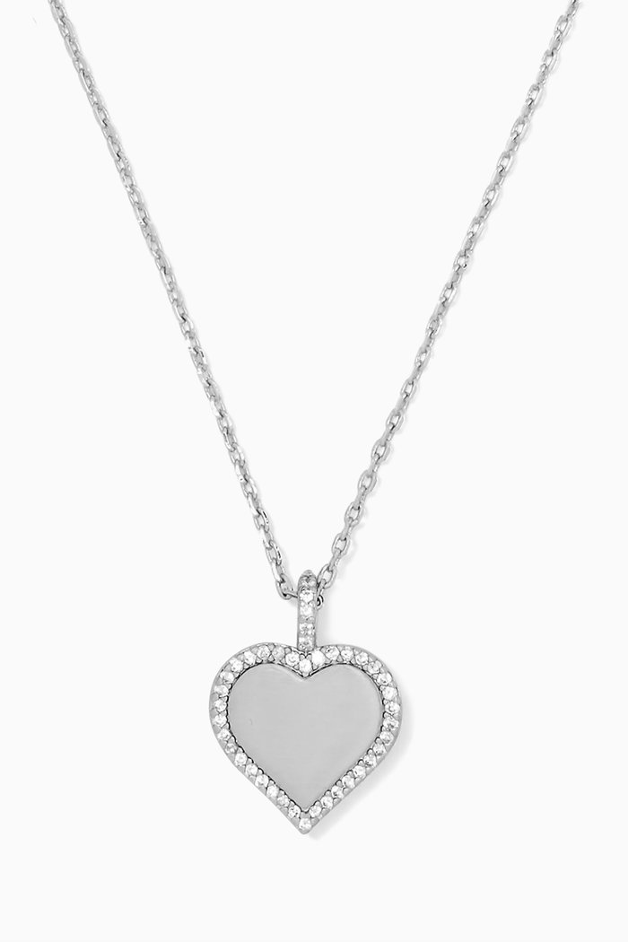 Take Heart Crystal Pendant Necklace, Silver