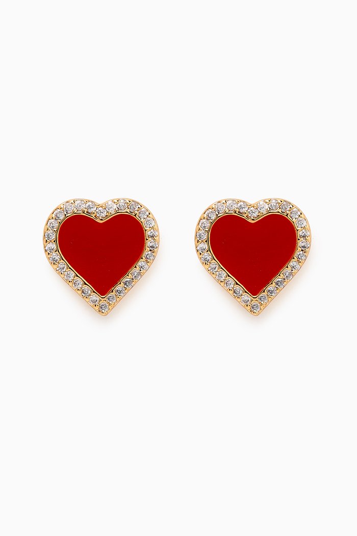 

Take Heart Stud Earrings, Red