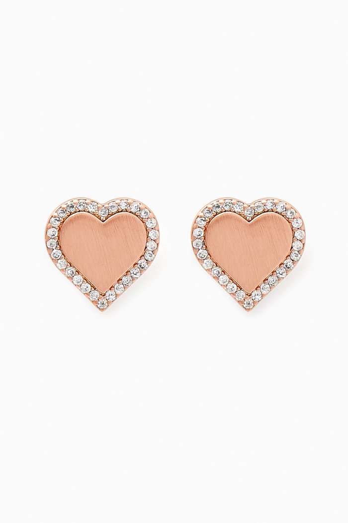 

Take Heart Crystal Stud Earrings, Rose gold