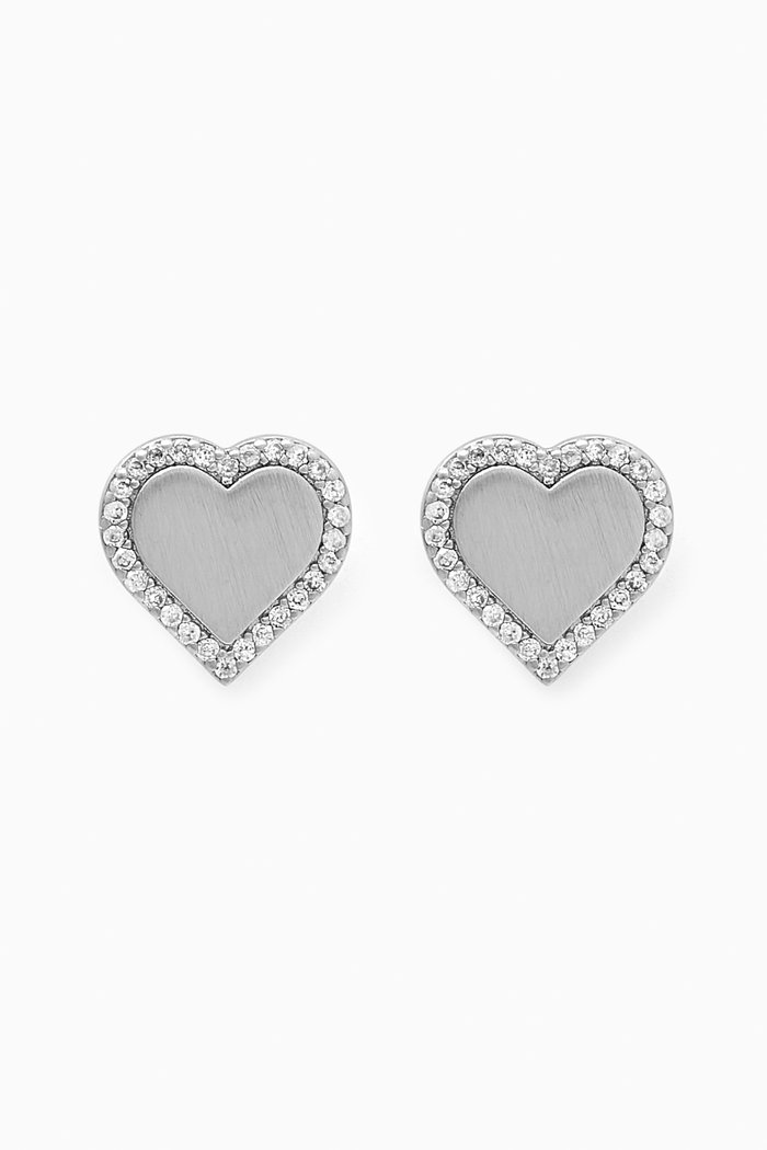 

Take Heart Crystal Stud Earrings, Silver