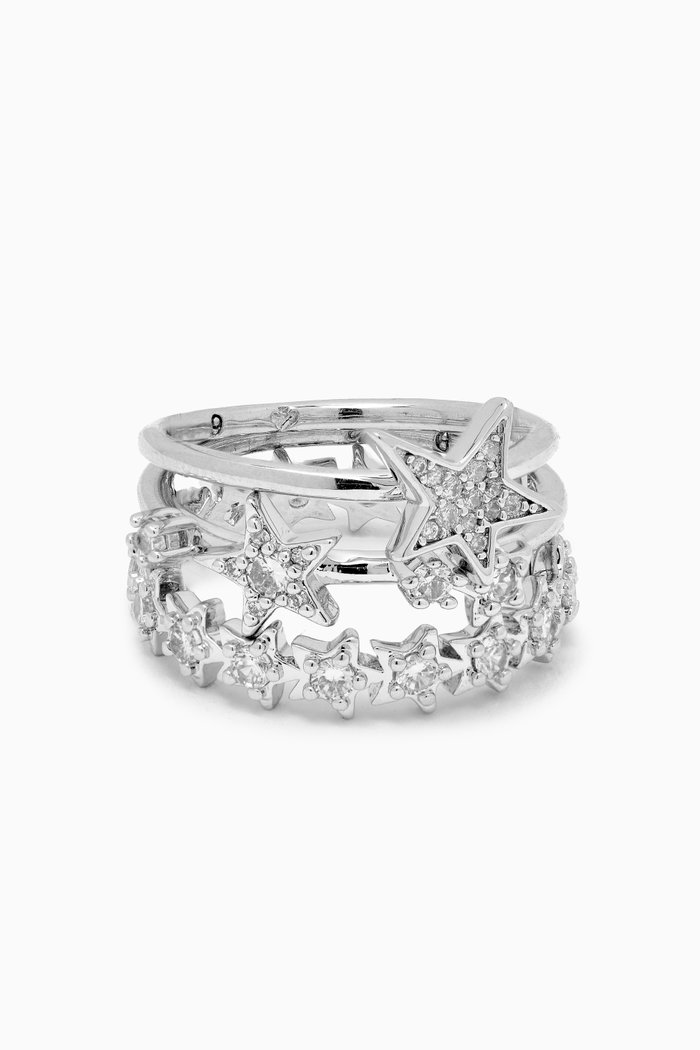 

You're A Star Rings, Set of 3, Silver