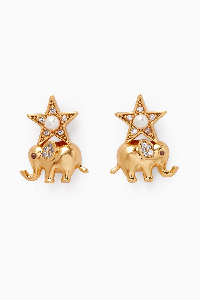 

Winter Carnival Charm Stud Earrings, Gold