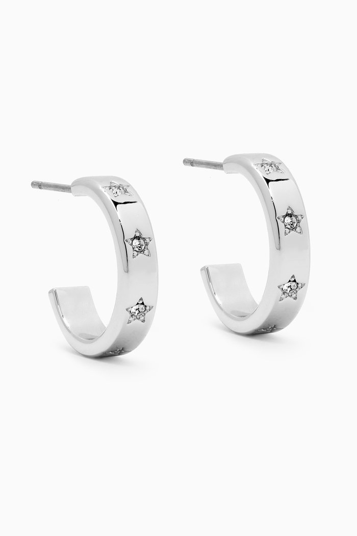 

Set in Stone Star Huggie Earrings, Silver