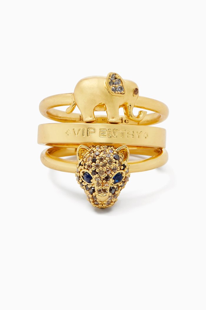 

Winter Carnival Rings, Set of 3, Gold