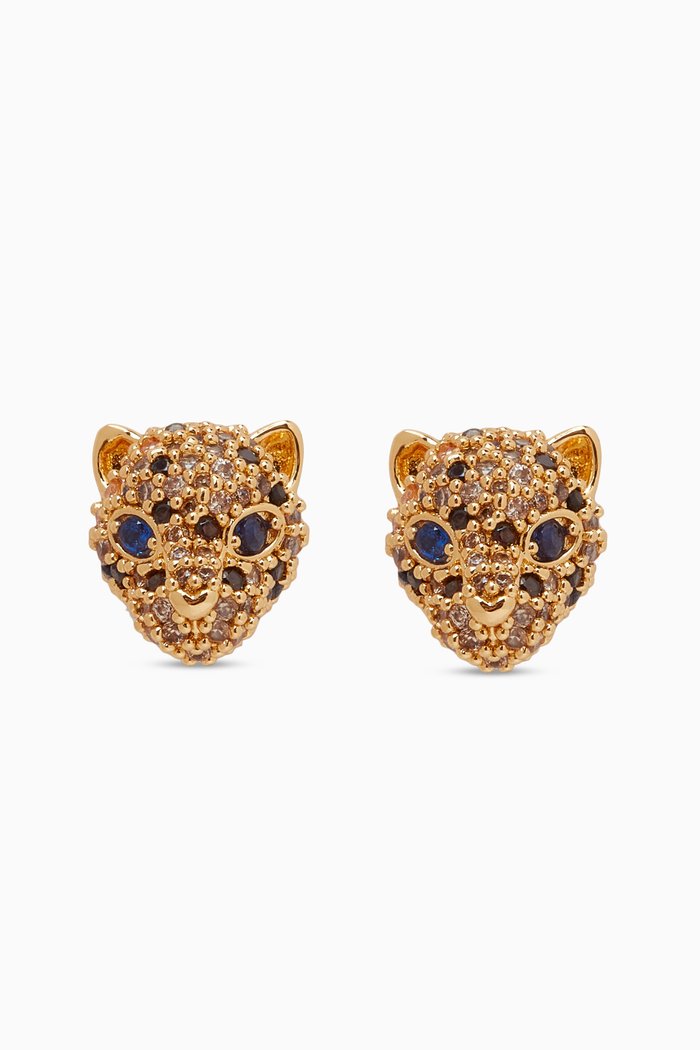 

Winter Carnival Leopard Stud Earrings, Neutral