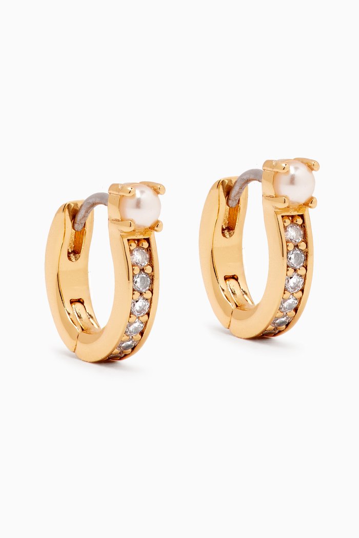 

Precious Delights Huggie Earrings, White
