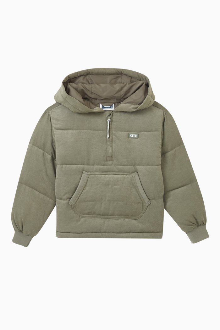 

Fayette Quilted Hoodie in Suede, Green