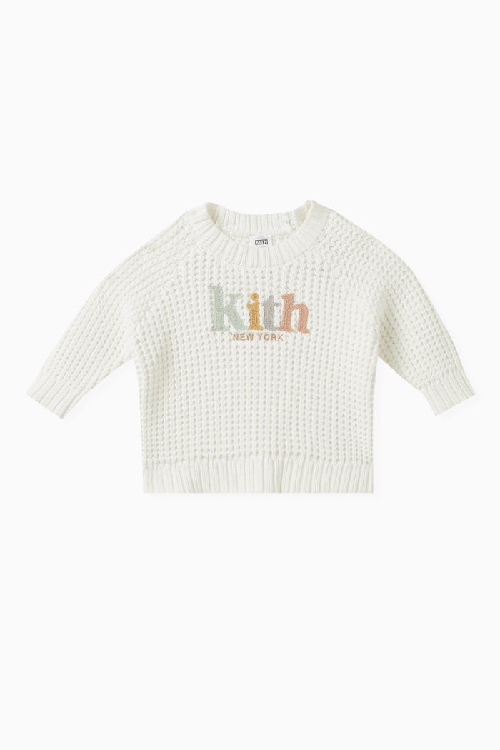 

Serif Logo Sweater in Cotton-blend Knit, Neutral