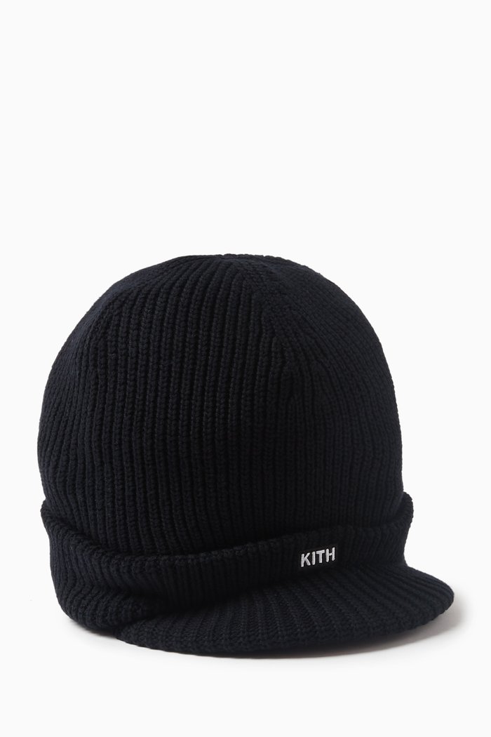 

Logo Slouchy Beanie in Cotton-knit, Black