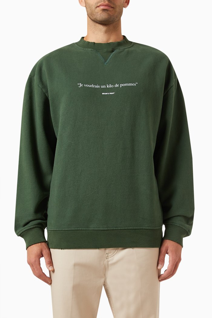 

Crewneck Sweatshirt in Cotton, Green