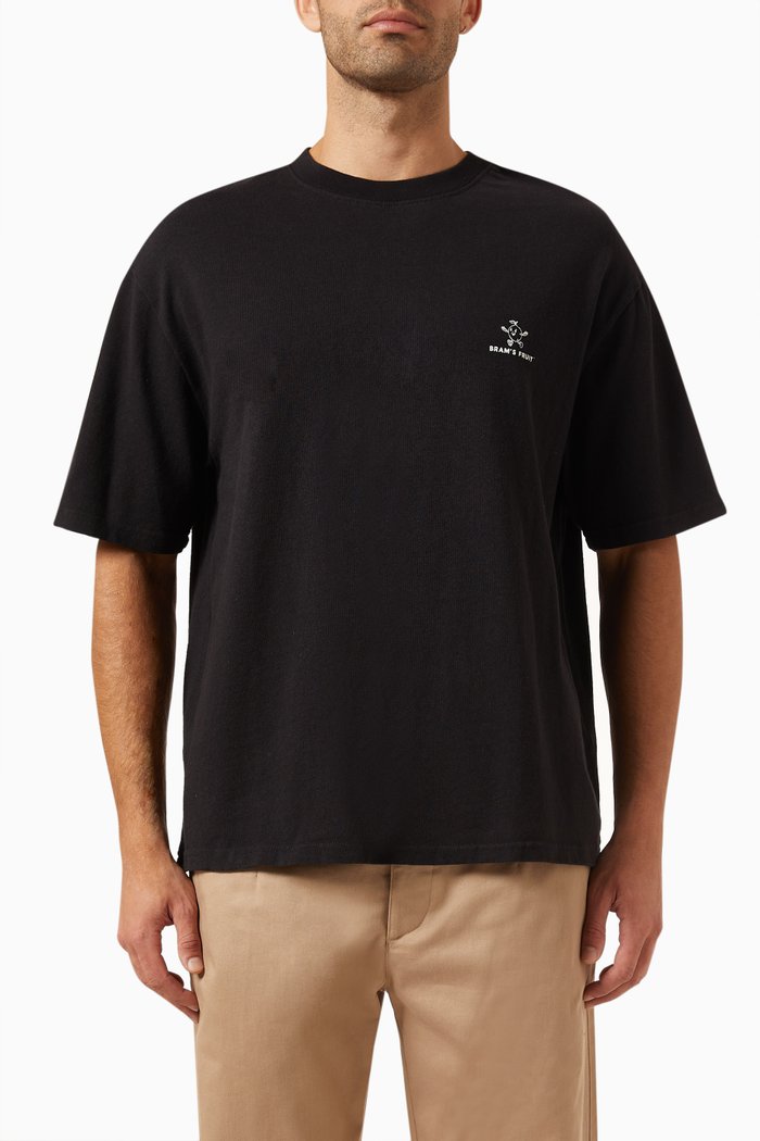 

Lemon outline Logo T-shirt in Cotton Jersey, Black