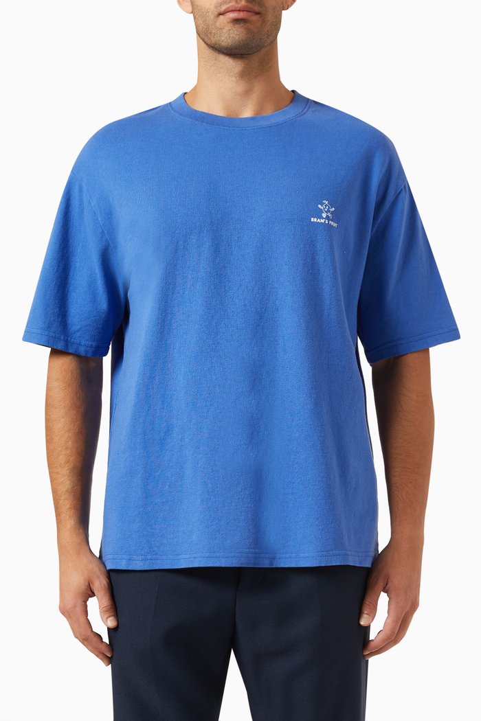 

Lemon outline Logo T-shirt in Cotton Jersey, Blue
