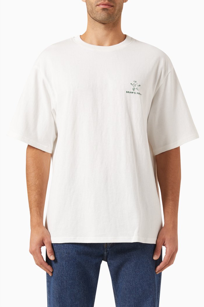 Lemon outline Logo T-shirt in Cotton Jersey, White